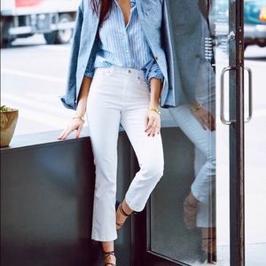 J Crew Billie Demi Boot Crop Jeans in White